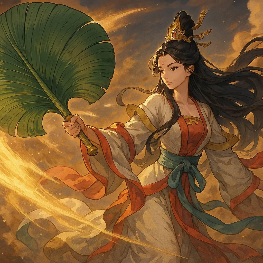 ChatGPT-Image-2025年8月30日-01_50_52 鉄扇公主とは?西遊記の“芭蕉扇”を操る妖艶な要“羅刹女”を徹底解説