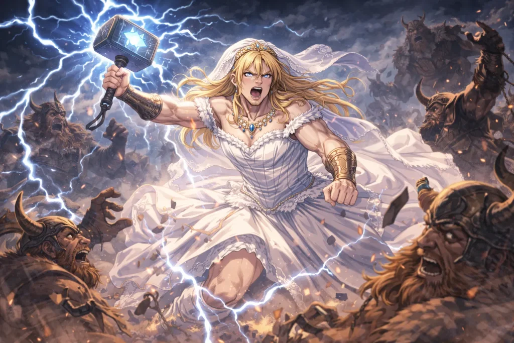 ChatGPT-Image-2026年1月28日-19_44_02-1024x683 雷神トール、脳筋すぎる問題｜女装結婚式で世界を救った北欧神話の珍事件