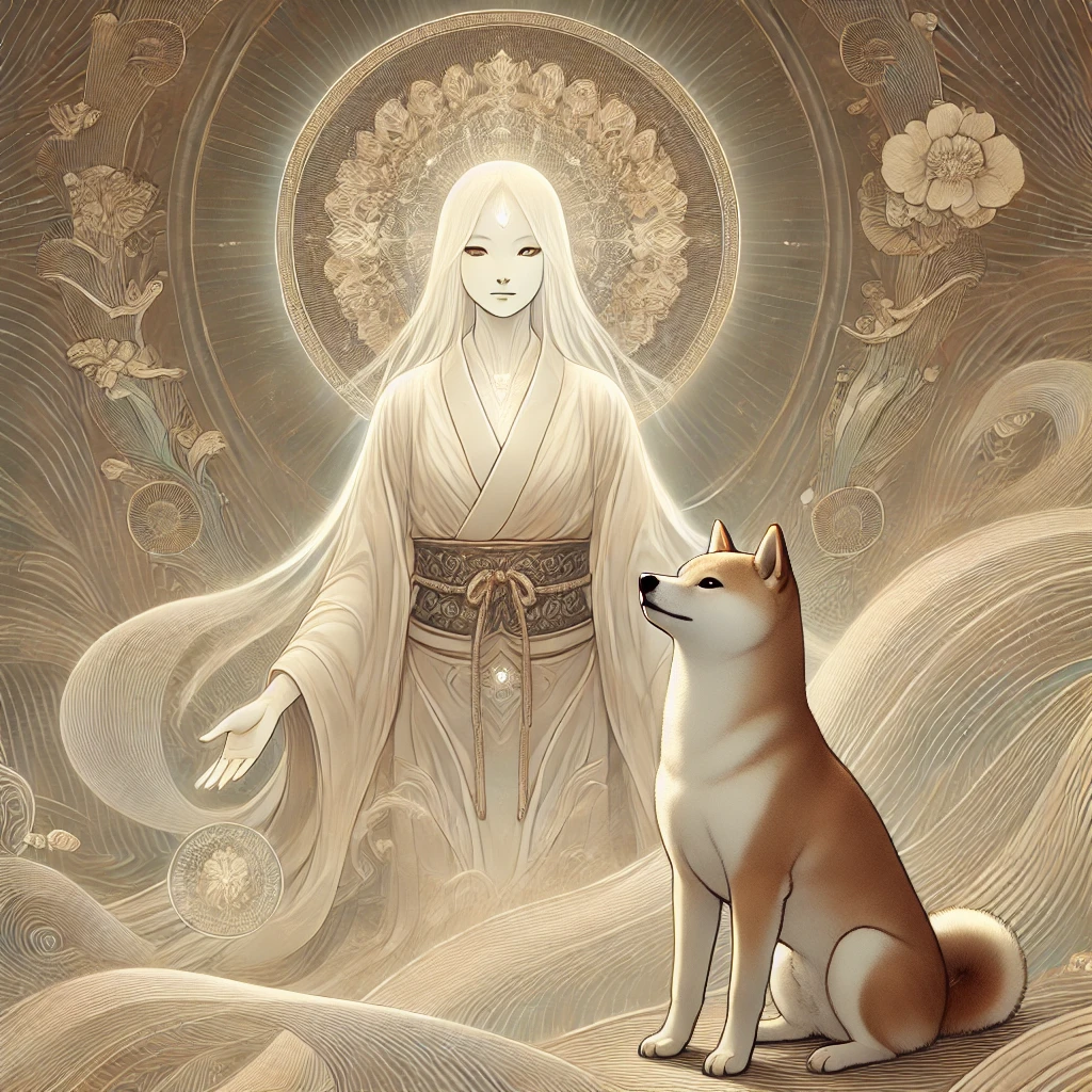 DALL·E-2024-11-25-20.47.51-A-mystical-and-serious-Japanese-anime-style-illustration-featuring-Kamim-Musubi-神産巣日神-represented-as-a-glowing-divine-presence-symbolizing-natural- Japanese Gods ① – Who is Ame-no-Minakanushi?