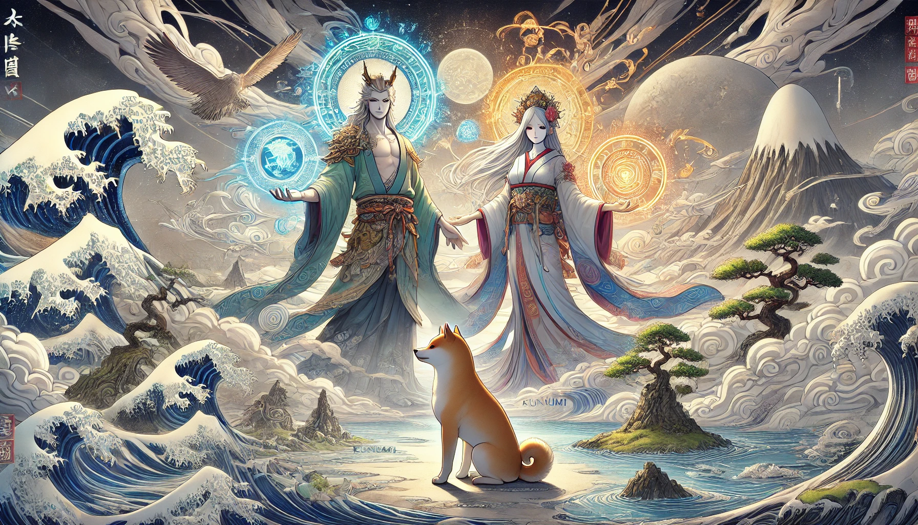 日本神話2:国生みの物語|イザナギとイザナミが日本列島を創造する神話を解説WITH柴犬 | AIと語る-世界のむかし話