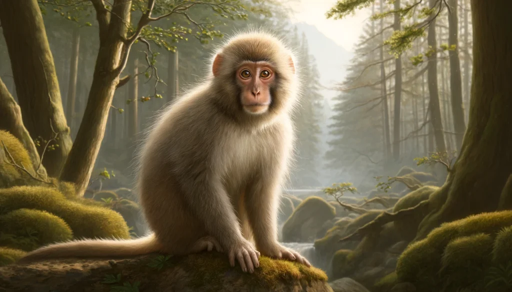 DALL·E-2025-01-03-00.50.20-A-realistic-and-detailed-horizontal-illustration-of-a-normal-Japanese-macaque-nihon-zaru-standing-or-sitting-in-a-natural-serene-environment.-The--1024x585 リアルを追求-3m・370kgの鬼100体を倒すには犬、猿、キジはどうすればいい？鬼の倒し方！