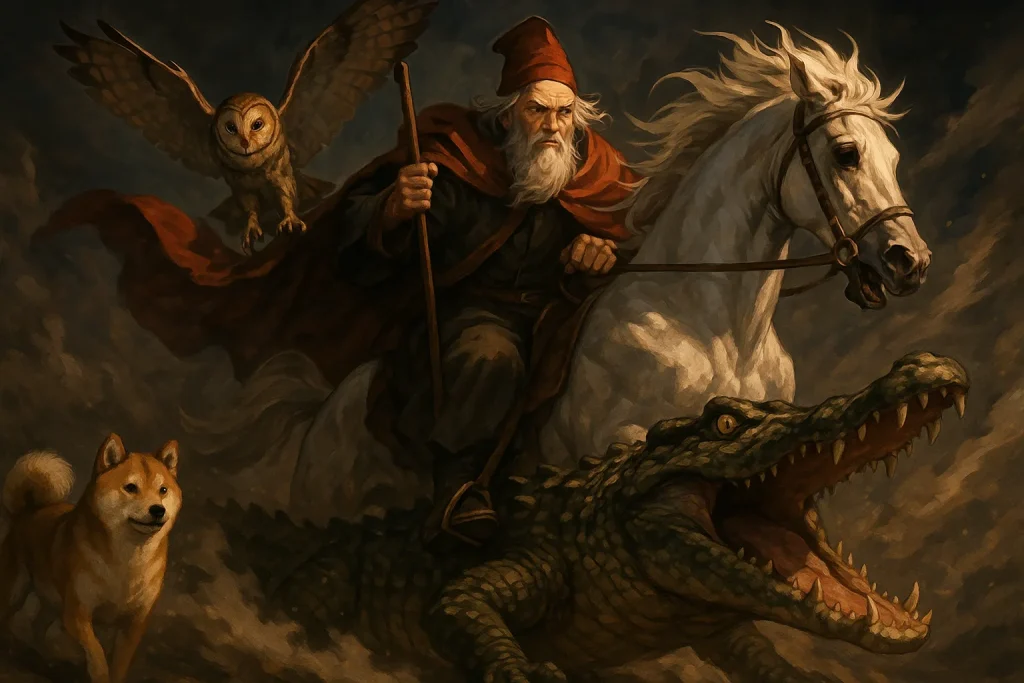 ChatGPT-Image-2025年6月15日-01_47_57-1024x683 アガレスとは何者か？ソロモン72柱の第2の悪魔｜知性と支配を司る老いた公爵WITH柴犬