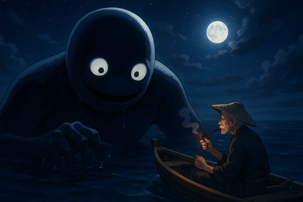 ChatGPT-Image-2025年8月7日-04_50_26-1024x683 夏の海に現れる怪異と神獣伝説｜海坊主・人魚（ジュゴン）・神の使いの物語