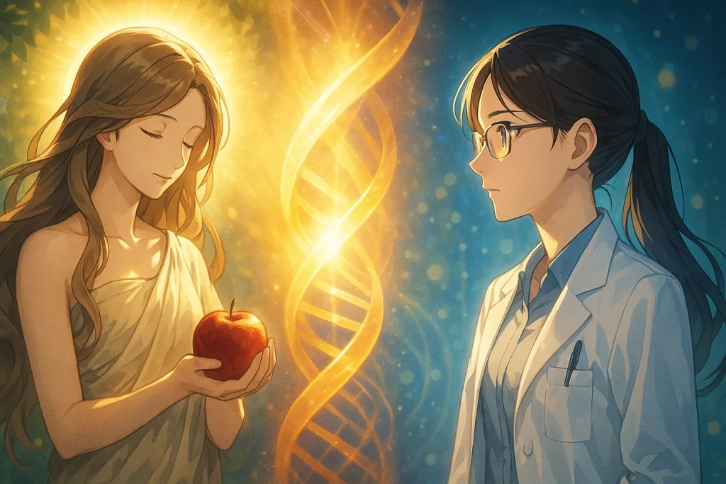 ChatGPT-Image-2025年10月16日-02_08_29-1024x683 ミトコンドリア・イブと聖書のイブ｜科学と神話が出会う場所