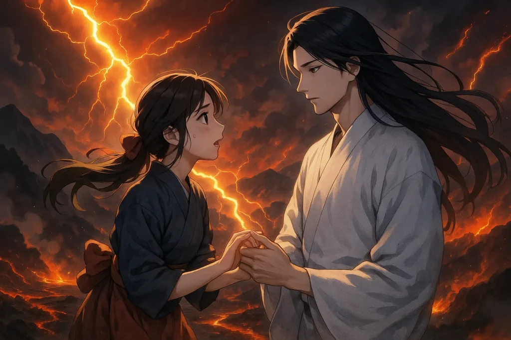 ChatGPT-Image-2025年10月19日-01_26_06-1024x683 山の神と娘 ― 禁じられた祈り｜東北に伝わる“山の婚姻譚”の真意とは