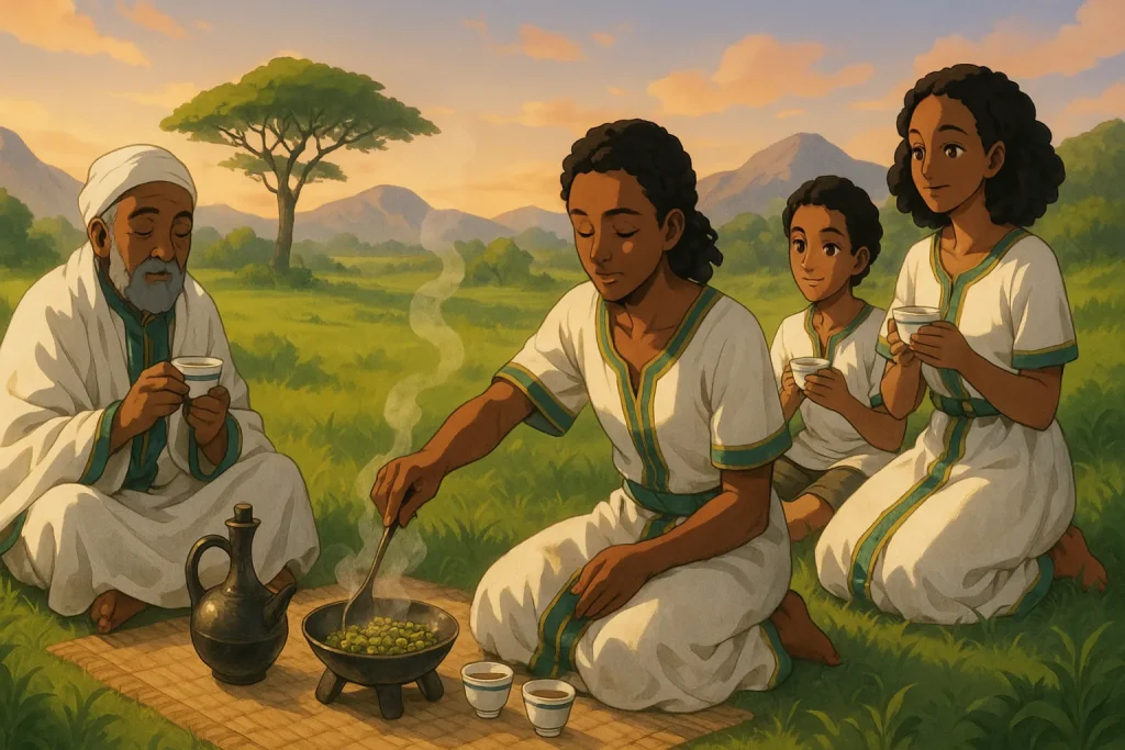 ChatGPT-Image-2025年10月20日-01_26_16-1024x683 コーヒー起源の民話：ヤギ飼いカルディの発見 ― 世界が眠りから覚めた日
