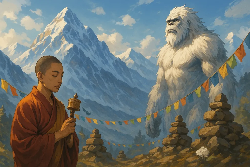 ChatGPT-Image-2025年10月22日-00_52_44-1024x683 雪男伝説の起源 ― 山の神が姿を変えた「白き守護者」の物語