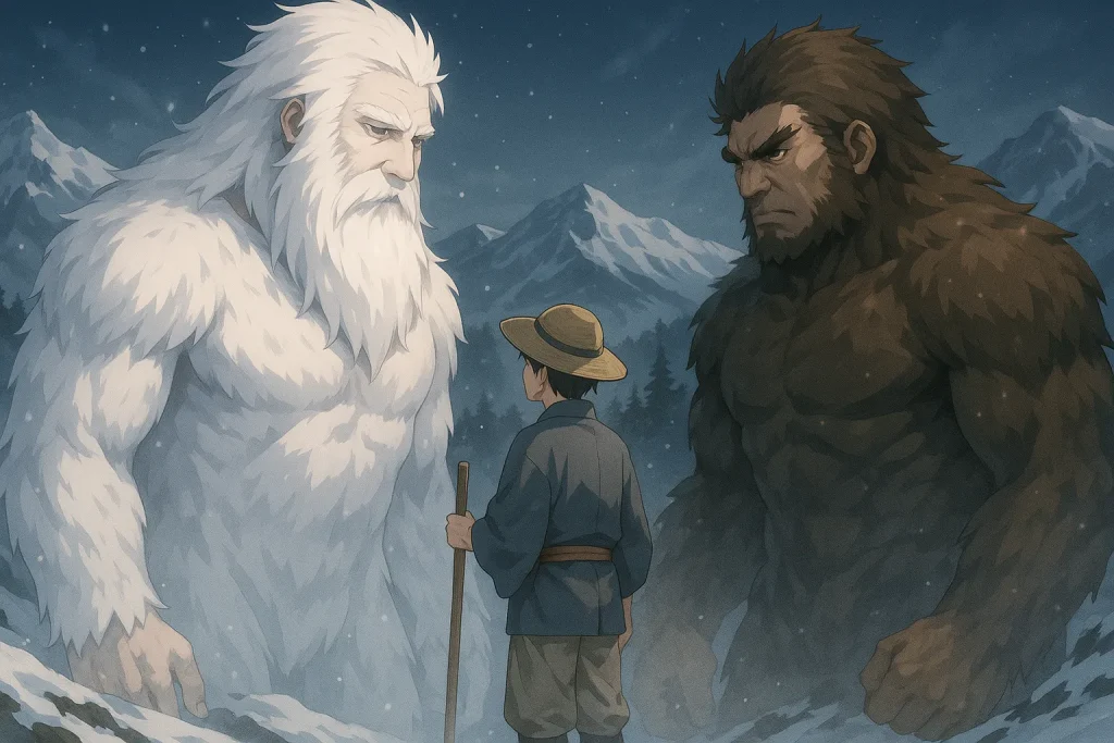 ChatGPT-Image-2025年10月22日-01_01_28-1024x683 雪男伝説の起源 ― 山の神が姿を変えた「白き守護者」の物語