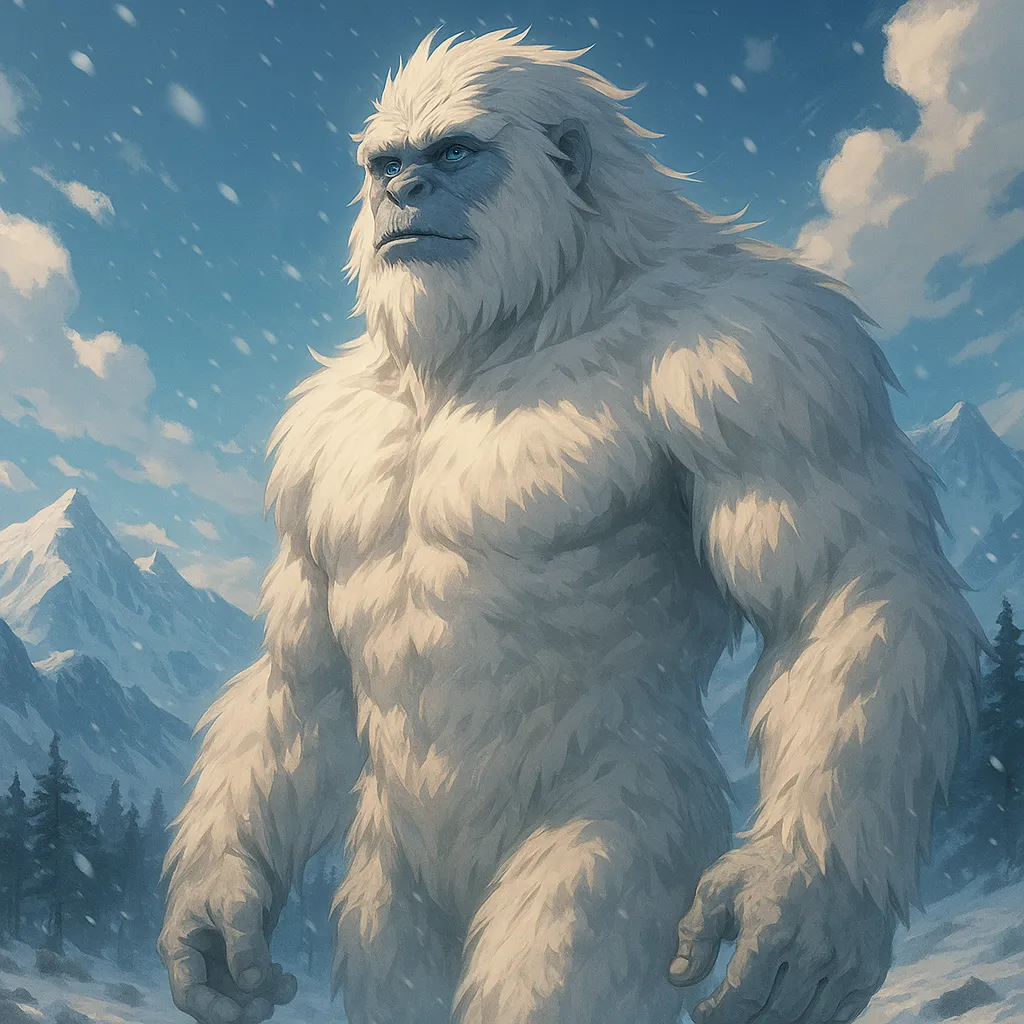 ChatGPT-Image-2025年10月22日-01_03_17 雪男伝説の起源 ― 山の神が姿を変えた「白き守護者」の物語