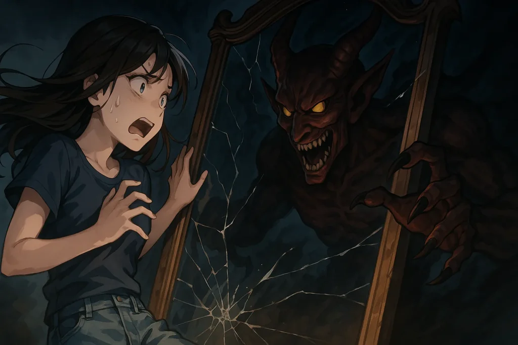 ChatGPT-Image-2025年10月2日-04_35_05-1024x683 鏡にまつわる妖怪・怪異・悪魔とは？紫鏡・雲外鏡からブラッディメアリーまで