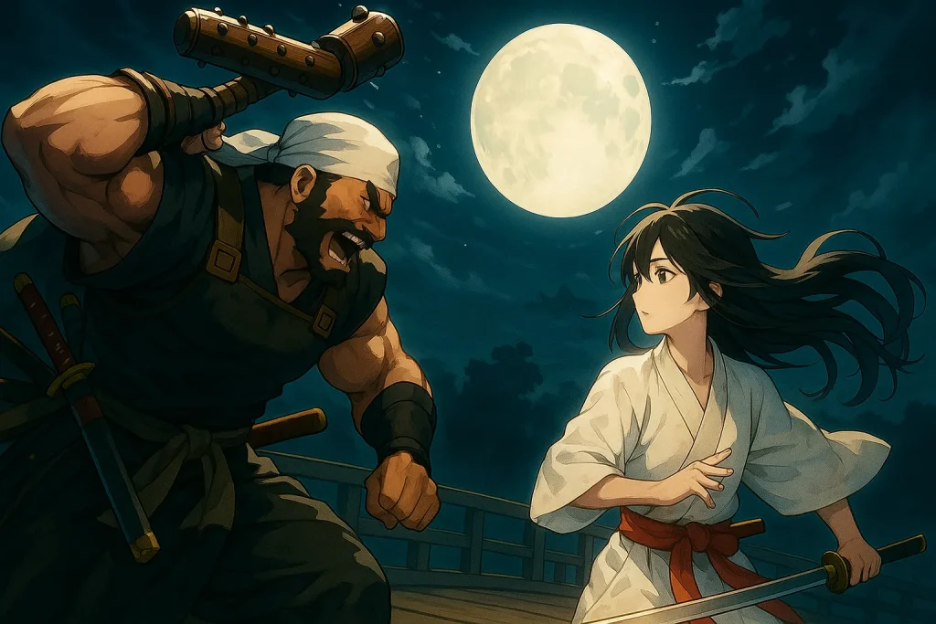 ChatGPT-Image-2025年11月2日-23_06_45-1024x683 五条大橋の出会い ― 弁慶と牛若丸の伝説に見る忠義の心