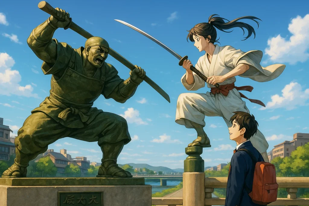 ChatGPT-Image-2025年11月2日-23_14_46-1024x683 五条大橋の出会い ― 弁慶と牛若丸の伝説に見る忠義の心