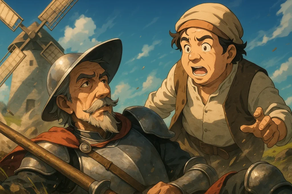 ChatGPT-Image-2025年11月5日-02_59_42-1024x683 風車に挑んだ男――セルバンテス『ドン・キホーテ』が教える理想と現実のはざまで生きる力