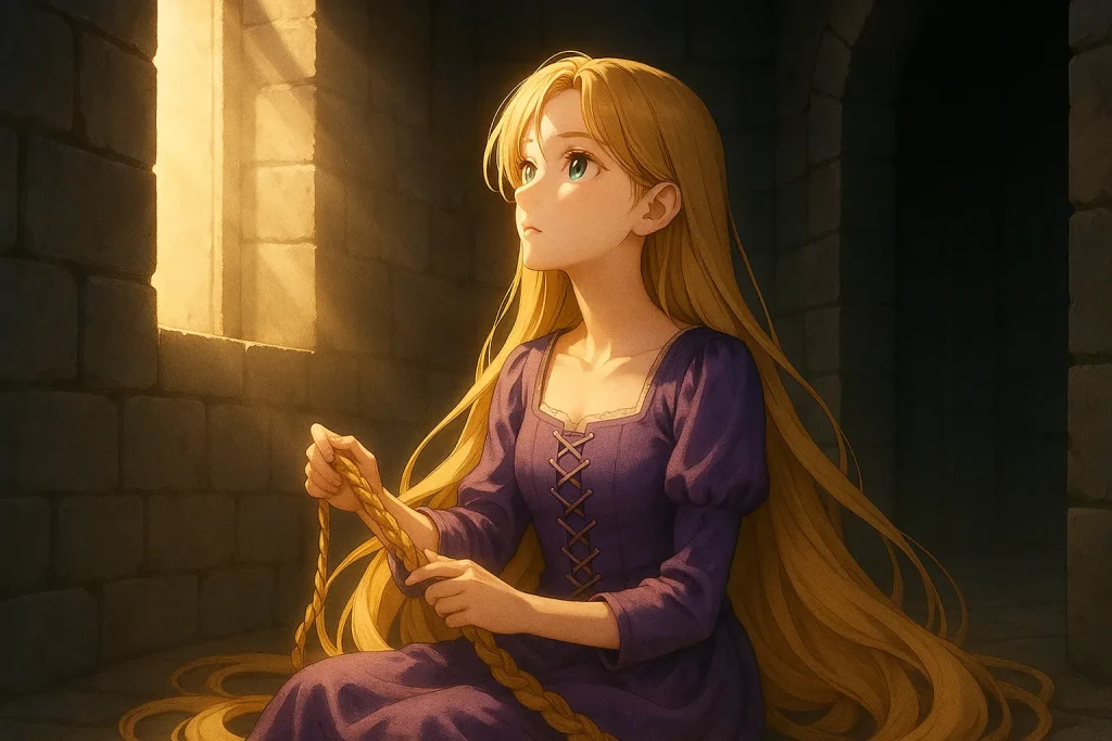 ChatGPT-Image-2025年11月7日-02_42_23-1024x683 ラプンツェル ― 魔法のない原典に隠された“幽閉された少女”の真実