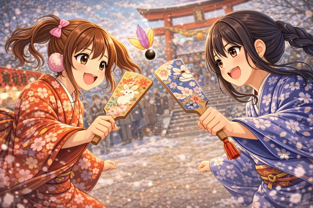 ChatGPT-Image-2025年12月29日-00_40_51-1024x683 羽付き（羽根つき）とは？起源・意味・正月文化としての楽しみ方を完全解説