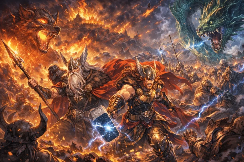 ChatGPT-Image-2026年1月5日-02_16_39-1024x683 会社行きたくない！神々ですら社畜だった｜北欧神話に学ぶ「働きすぎ社会」の末路