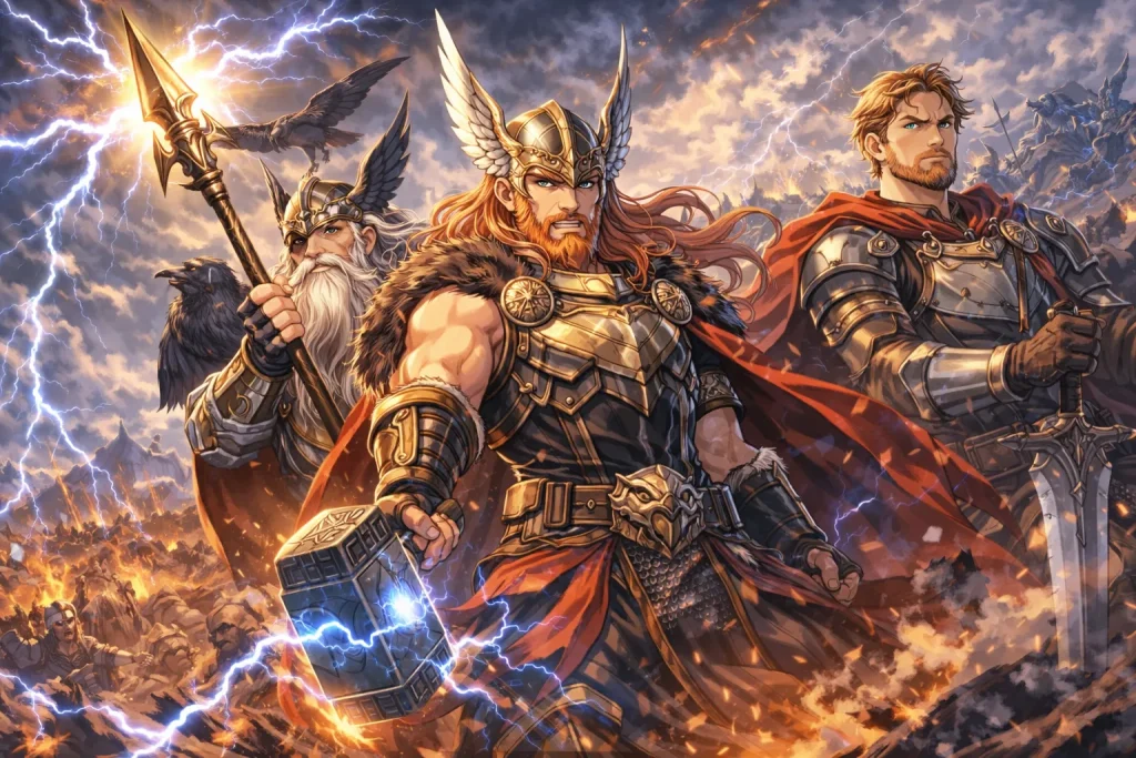 ChatGPT-Image-2026年1月5日-02_19_07-1024x683 会社行きたくない！神々ですら社畜だった｜北欧神話に学ぶ「働きすぎ社会」の末路