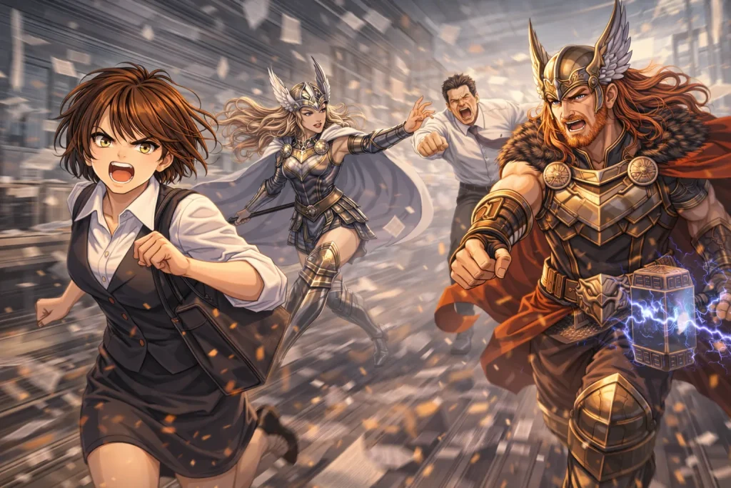 ChatGPT-Image-2026年1月5日-02_35_37-1024x683 会社行きたくない！神々ですら社畜だった｜北欧神話に学ぶ「働きすぎ社会」の末路