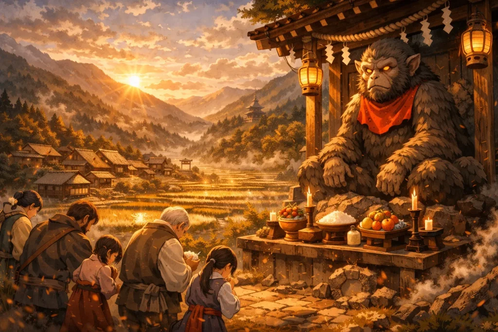 ChatGPT-Image-2026年2月11日-00_30_47-1024x683 猿神退治（武士が討伐する系統）｜裁かれても消えなかった神を描く日本の民話